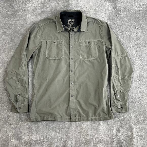 Kuhl Other - Kuhl‎ Long Sleeve Button Down Shirt Mens M Eluxur Green/Gray Performance